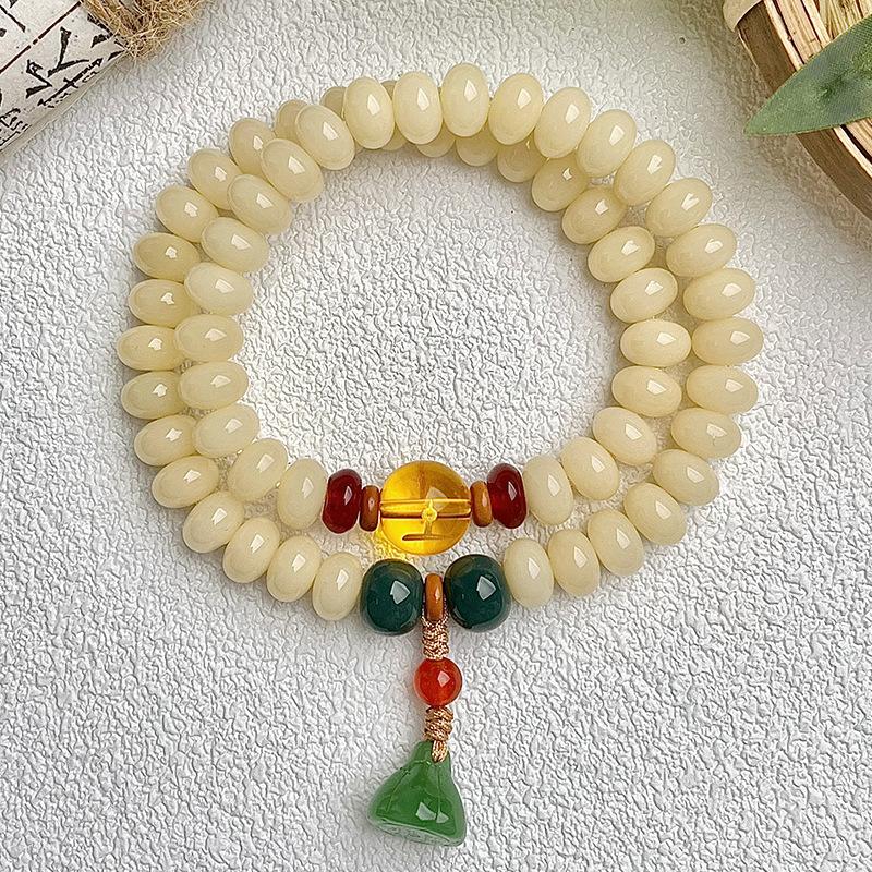 Five Elements Feng Shui Double Strand Bodhi Bead Bracelet – Stylish Spiritual Energy Jewelry for Men and Women