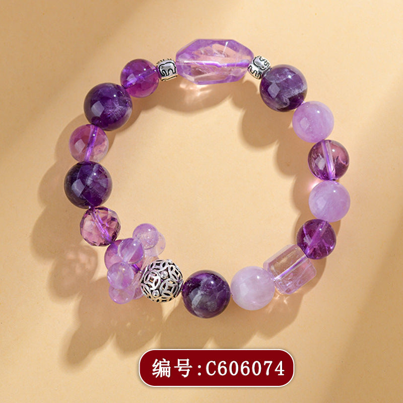 【提升运势-风水饰品】天然多宝紫水晶九紫离火手链