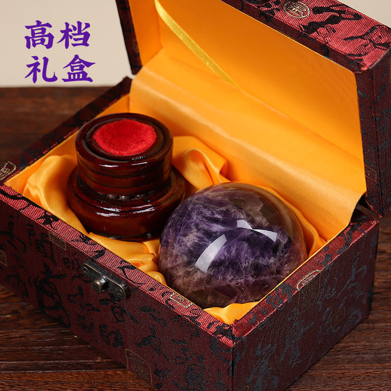 【优化健康-风水摆件】天然紫色水晶球摆件