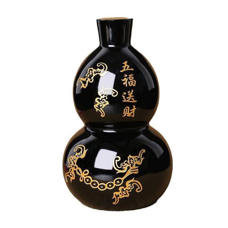 【提升运势-风水摆件】天然黑曜石葫芦摆件饰品