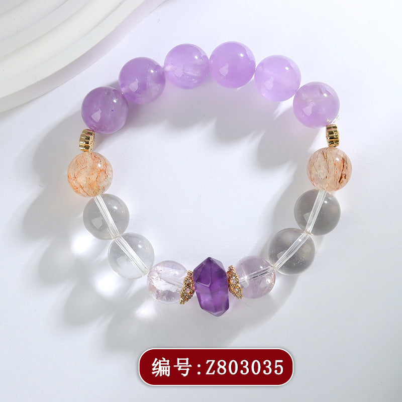 【提升运势-风水饰品】天然多宝紫水晶九紫离火手链