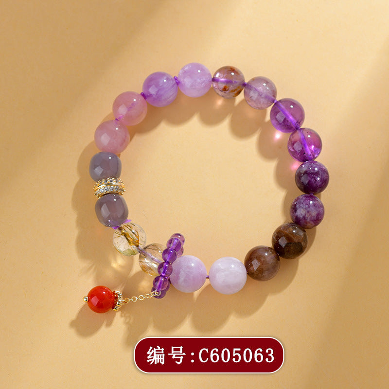 【提升运势-风水饰品】天然多宝紫水晶九紫离火手链