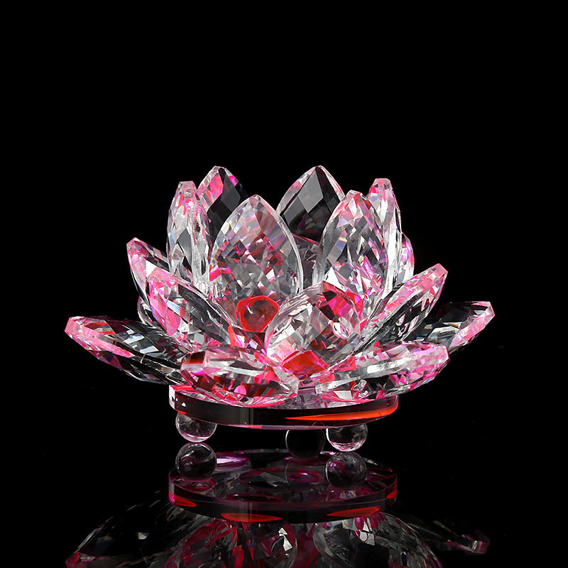 【增强感情-风水摆件】水晶莲花圆心摆件