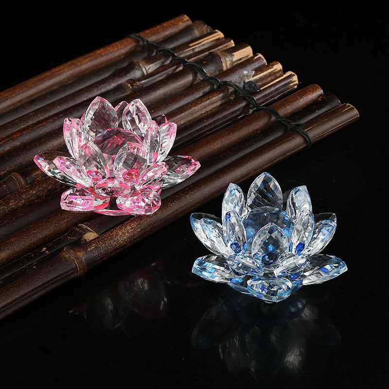 【增强感情-风水摆件】水晶莲花圆心摆件