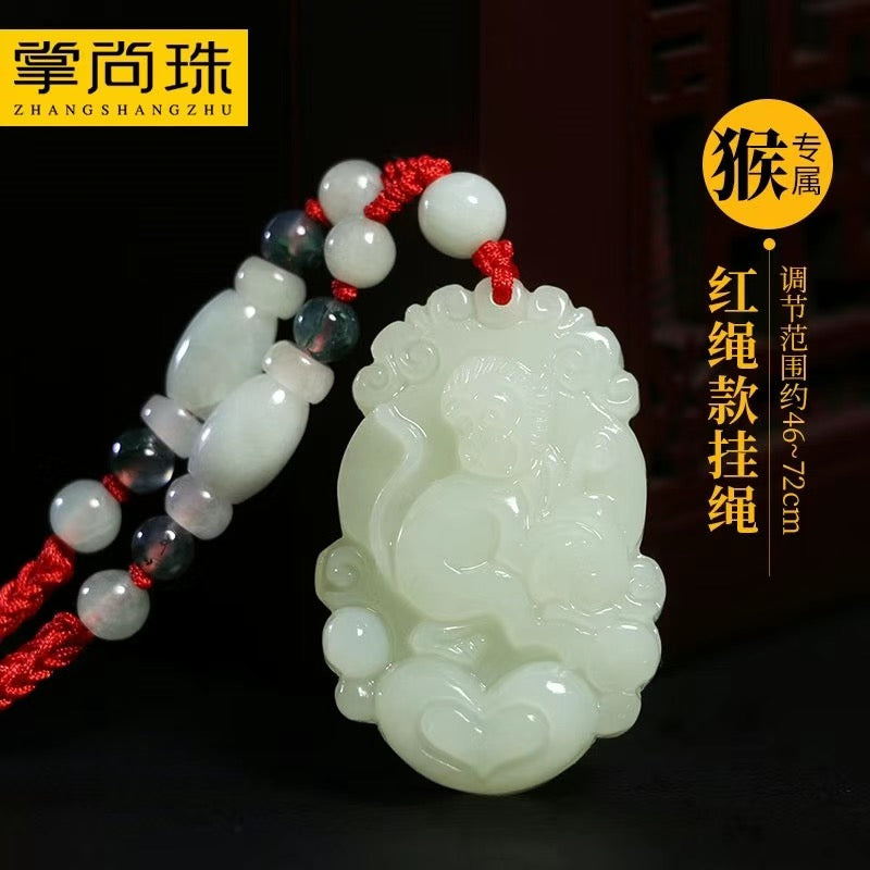 【优化健康-风水饰品】正品和田玉十二生肖玉石项链吊坠