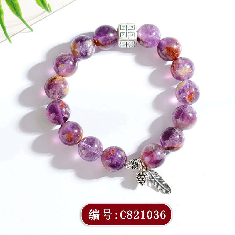 【提升运势-风水饰品】天然多宝紫水晶九紫离火手链