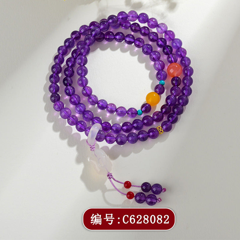 【提升运势-风水饰品】天然多宝紫水晶九紫离火手链