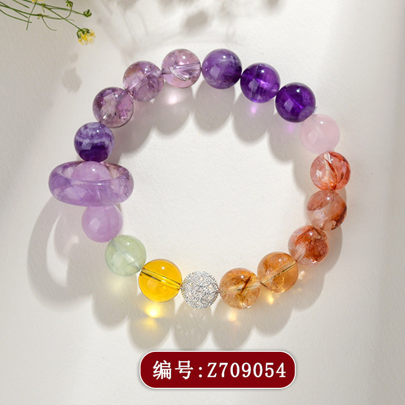 【提升运势-风水饰品】天然多宝紫水晶九紫离火手链