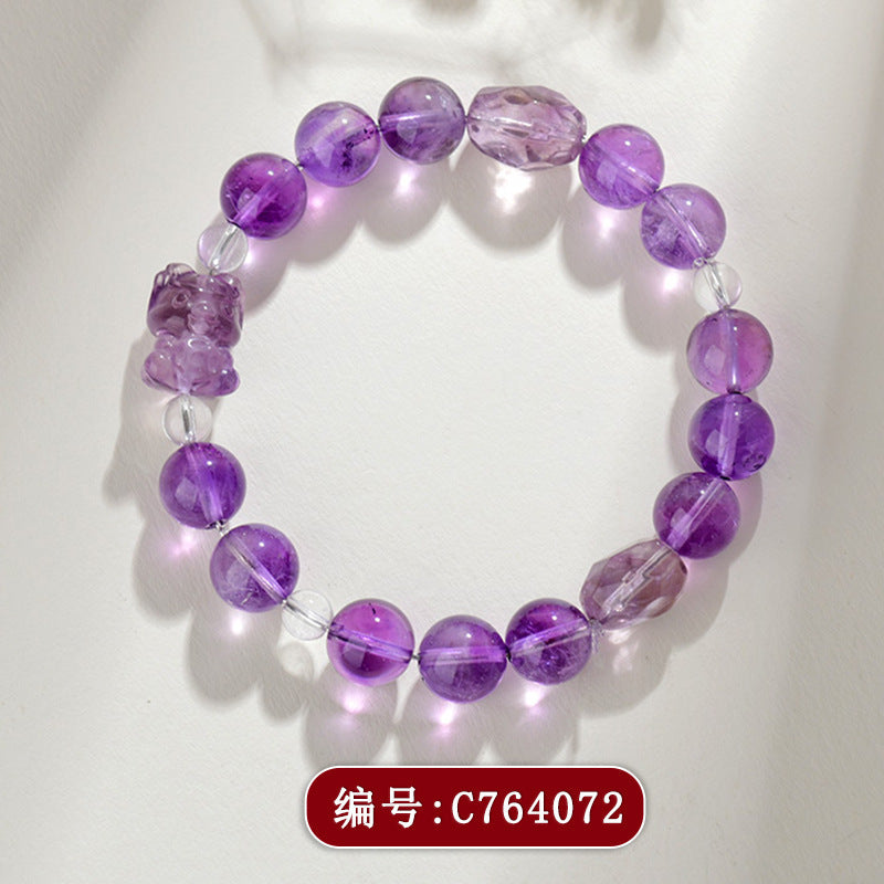 【提升运势-风水饰品】天然多宝紫水晶九紫离火手链