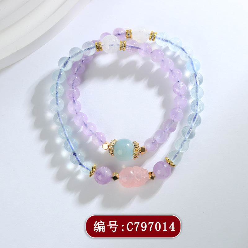 【提升运势-风水饰品】天然多宝紫水晶九紫离火手链