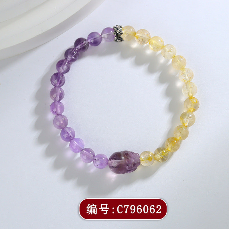 【提升运势-风水饰品】天然多宝紫水晶九紫离火手链