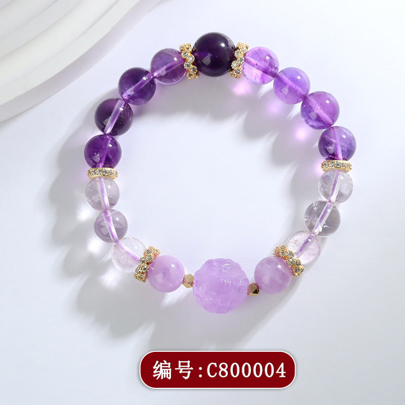 【提升运势-风水饰品】天然多宝紫水晶九紫离火手链