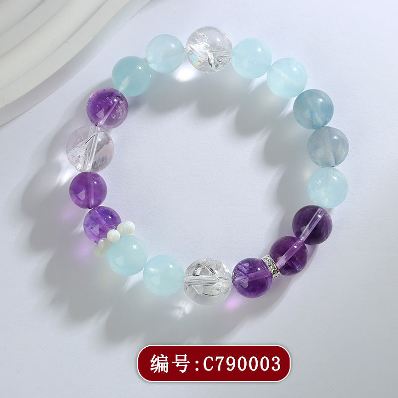 【提升运势-风水饰品】天然多宝紫水晶九紫离火手链